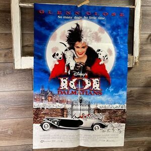 101 Dalmatian Disney Full Size Poster, Featuring Glenn Close, Vintage